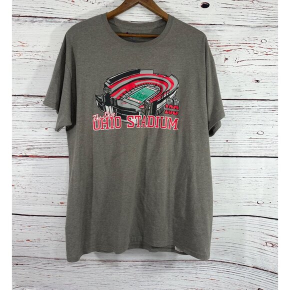 Ohio Stadium The Shoe Buckeyes Champion T-Shirt L Gray Unisex Large Athletic - Picture 1 of 8